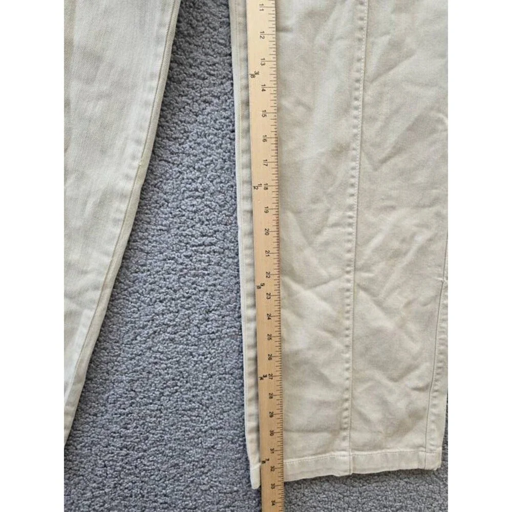 BOSS Orange Wide-Leg Denim Jeans Women's 8 Beige Belt Loops Zip & Button Closure - Picture 12 of 15